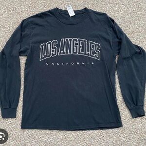 Brandy Melville John Galt Los Angeles California Navy Blue Long Sleeve Shirt